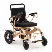 Кресло-коляска с электроприводом MET Compact 35 с алюминиевой рамой, бежевая