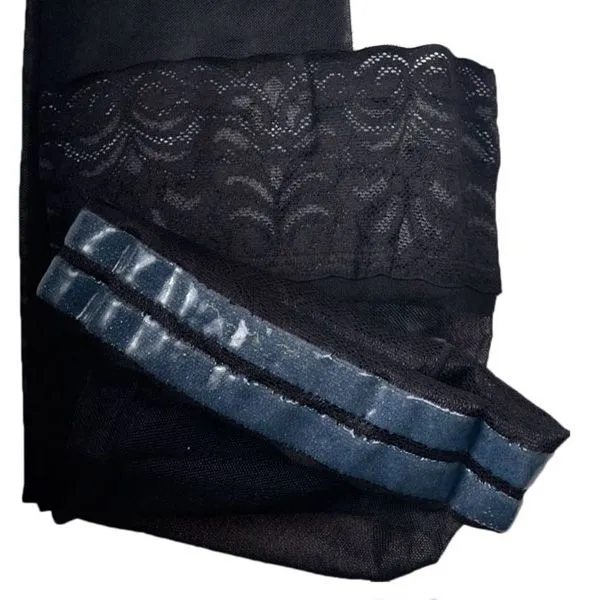 Чулки компрессионные Ergoforma 221 женские 2 класс компрессии с закрытым носком и кружевной резинкой полупрозрачные черные 