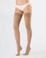 Чулки компрессионные OFA BAMBERG Classic унисекс 2 класс компрессии с закрытым носком и гладкой резинкой на широкое бедро цвет бежевый