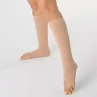 Гольфы компрессионные Evolution ТК.910 унисекс 2 класс компрессии с открытым носком цвет бежевый