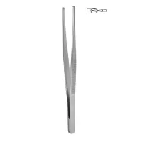 Пинцет хирургический 1х2 зубый 150х1,5 мм Hilbro 12.0121.15
