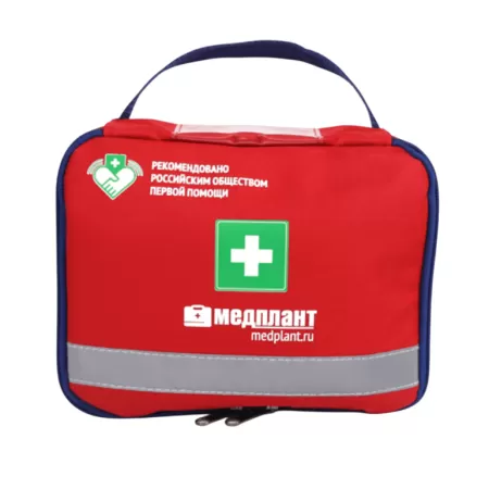 Аптечка для оказания первой помощи с применением медицинских изделий в организациях, осуществляющих образовательную деятельность по приказу 261н МЕДПЛАНТ в сумке-чехле Волонтер-6, артикул 1663