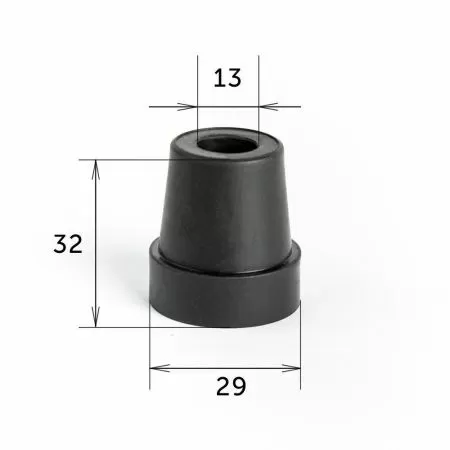 Насадка для трости Barry Viva 13/BL, 13мм, черная