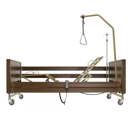 Кровать электрическая MED-MOS YG-1 ЛДСП коричневый с металлическими ламелями и регулировкой высоты