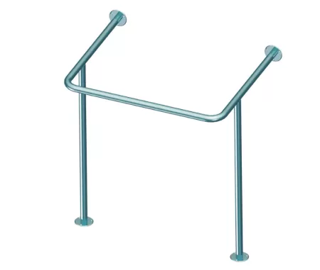 Поручень для инвалидов для раковины верхний с доп. опорой на пол ПР-05.01.800.595.847.Н