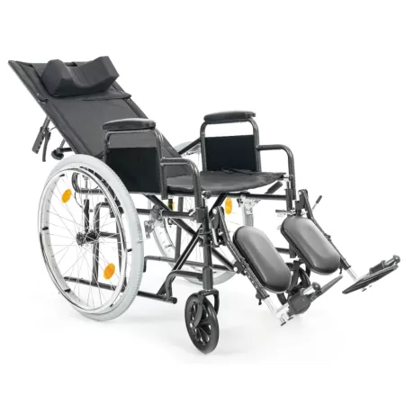 Кресло-коляска МЕТ PARTNER с регулировкой угла наклона спинки и подножек, ширина сиденья 45 см, колеса пневматические