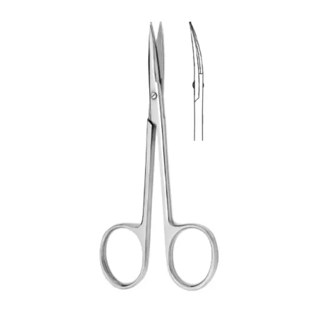 Ножницы глазные остроконечные изогнутые 113 мм Hilbro 10.0153.11