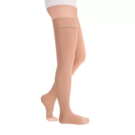 Чулки компрессионные SAVOY by Idealista SV-393 унисекс 2 класс компрессии с открытым носком и гладкой резинкой цвет карамель