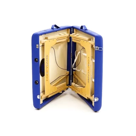 Стол массажный MET Comfort W2, артикул 18862, 2-х секционный складной на буковом каркасе с регулировкой высоты, синий