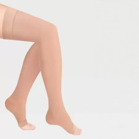 Чулки компрессионные IDEALISTA ID-310 унисекс 2 класс компрессии с открытым носком и гладкой резинкой цвет карамель 