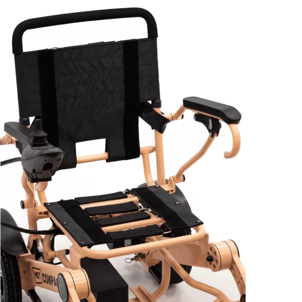 Кресло-коляска с электроприводом MET Compact 35 с алюминиевой рамой, бежевая