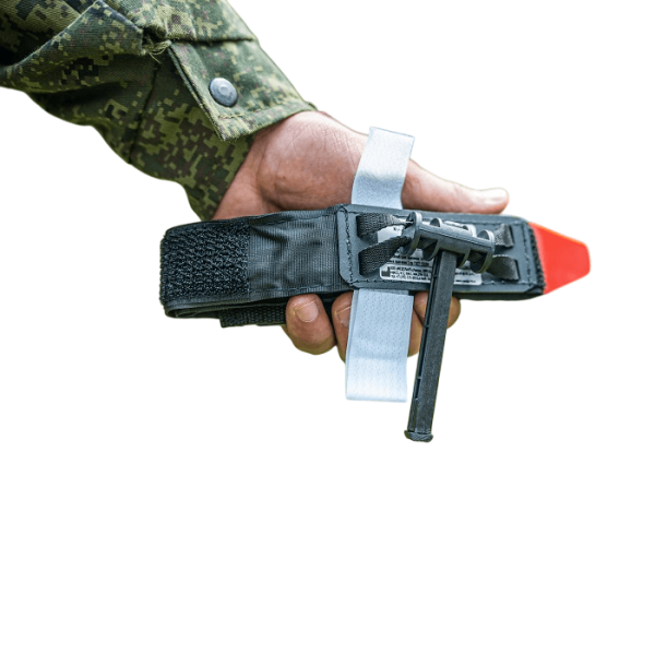 Жгут-турникет крoвooстaнaвливaющий МЕДПЛАНТ ЖК-02 с двухщелевой пряжкой и с лентой для фиксации времени, вид сложения 2, артикул 1748