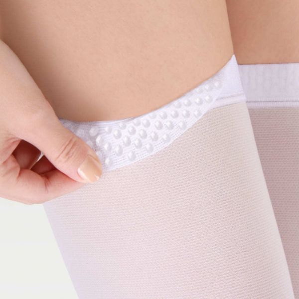 Чулки компрессионные IDEALISTA ID-380W унисекс 2 класс компрессии с закрытым носком антиэмболические для операции на широкое бедро белые 